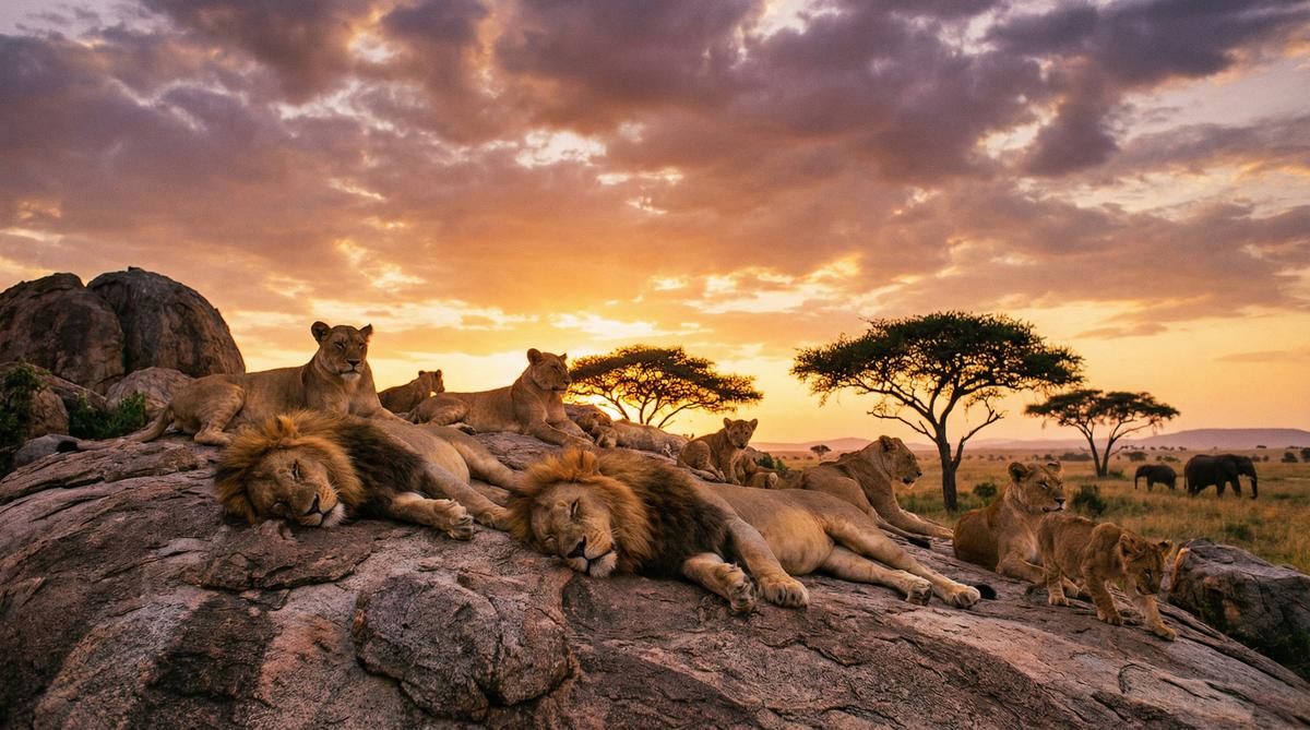 黄色仓库非洲狮群视频